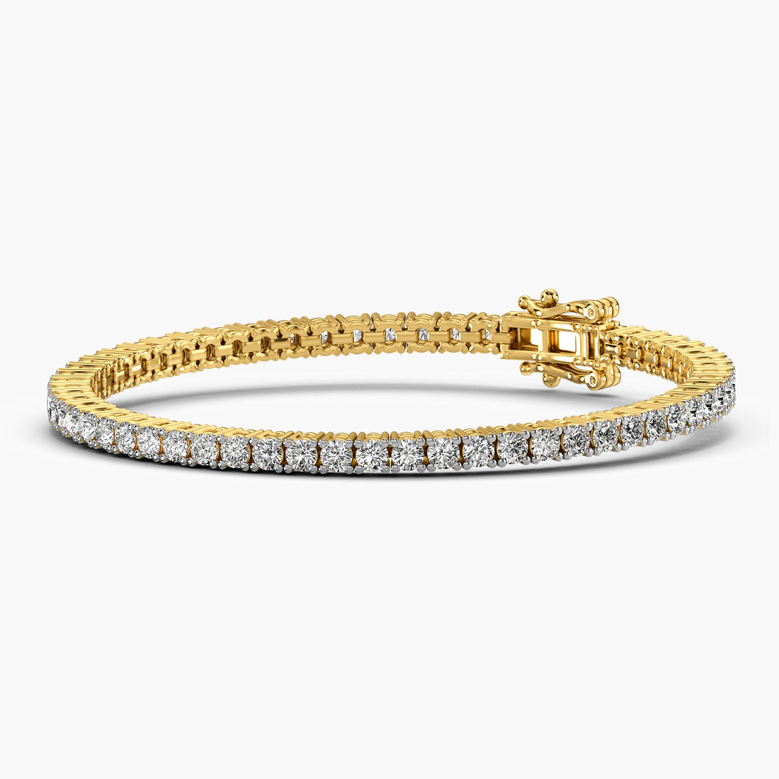 0.06 ct Diamond Tennis Bracelet - 3D View in Yellow Gold - Diamond Bracelet by Moena