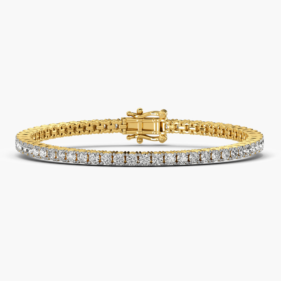 0.06 ct Diamond Tennis Bracelet - Front View in Yellow Gold - Diamond Bracelet by Moena