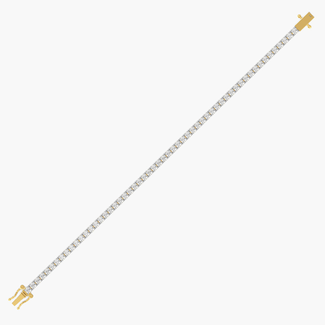 0.06 ct Diamond Tennis Bracelet - Side View in Yellow Gold - Diamond Bracelet by Moena