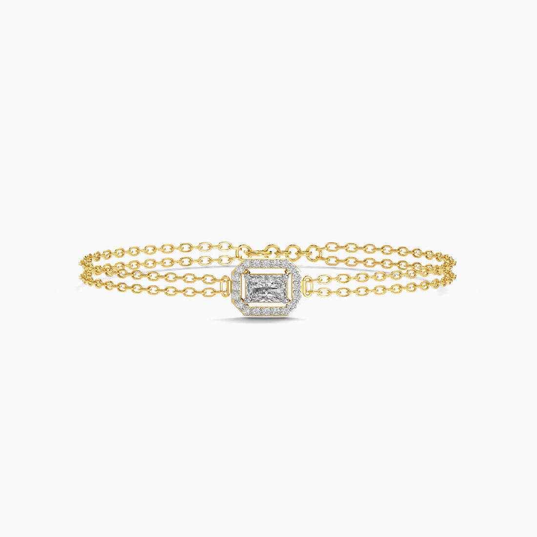 Edge Radiance Bracelet - Top View in Yellow Gold - Diamond Bracelet by Moena