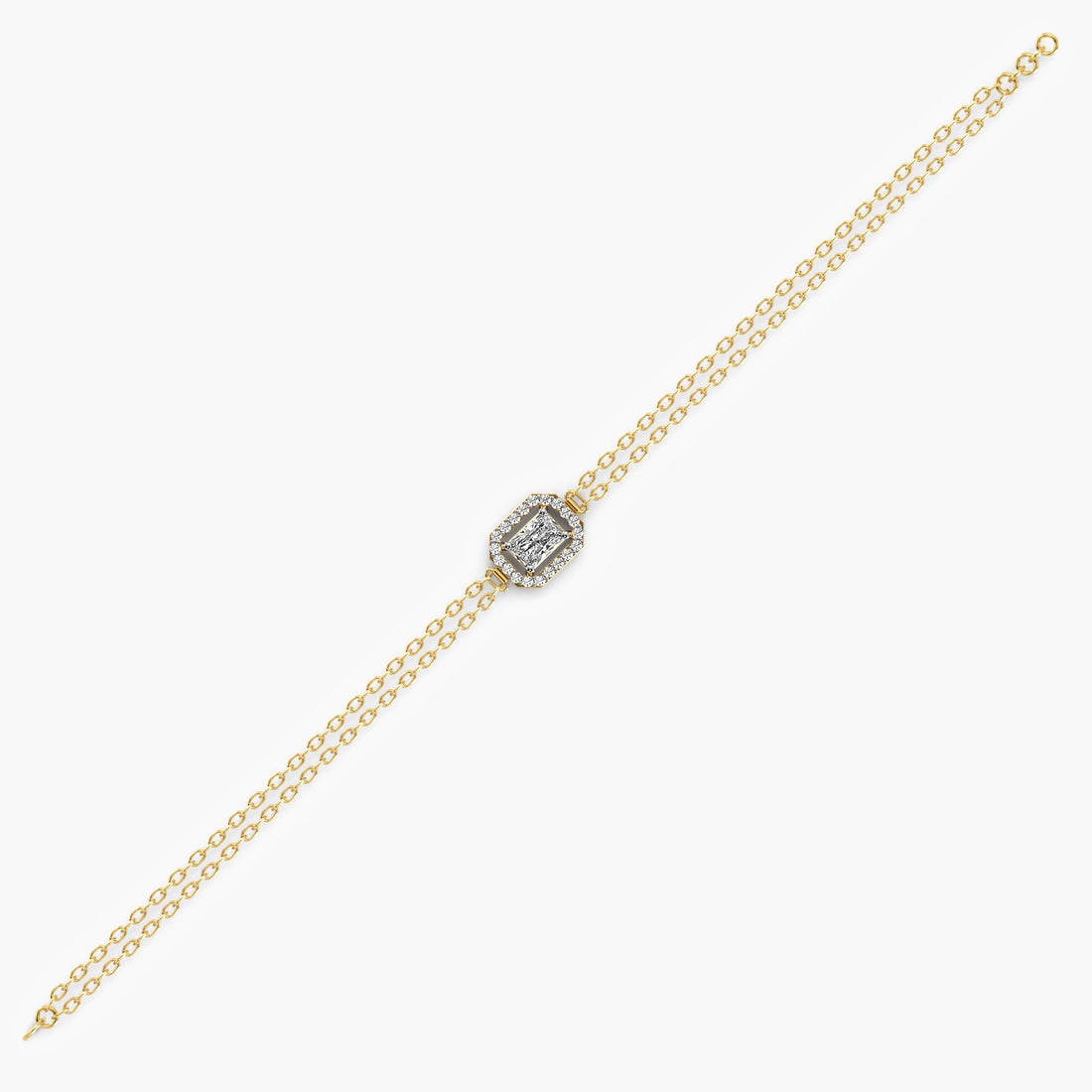 Edge Radiance Bracelet - Side View in Yellow Gold - Diamond Bracelet by Moena