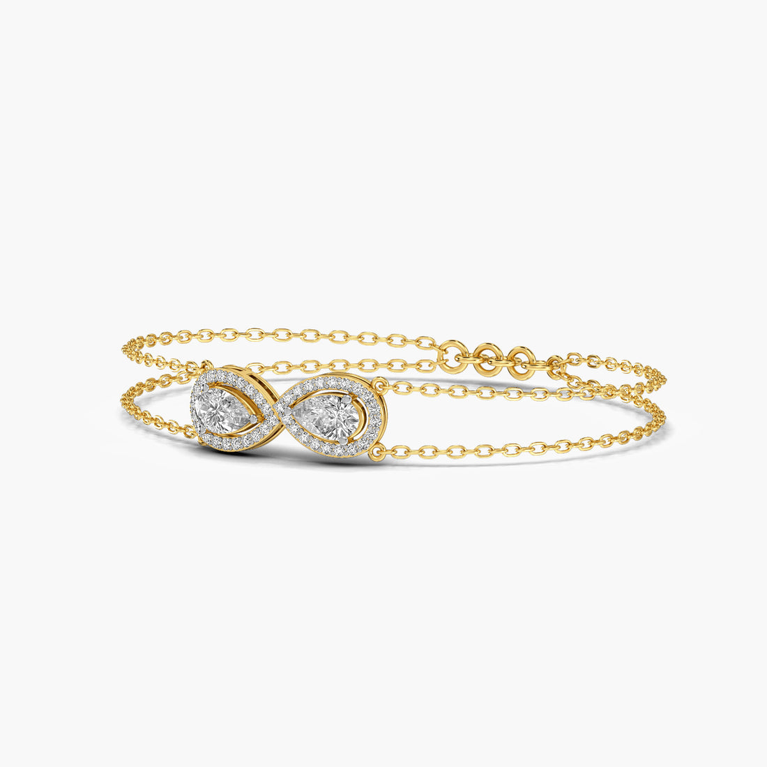 Parallel Shine Bracelet - 3D View in Yellow Gold - Diamond Bracelet by Moena