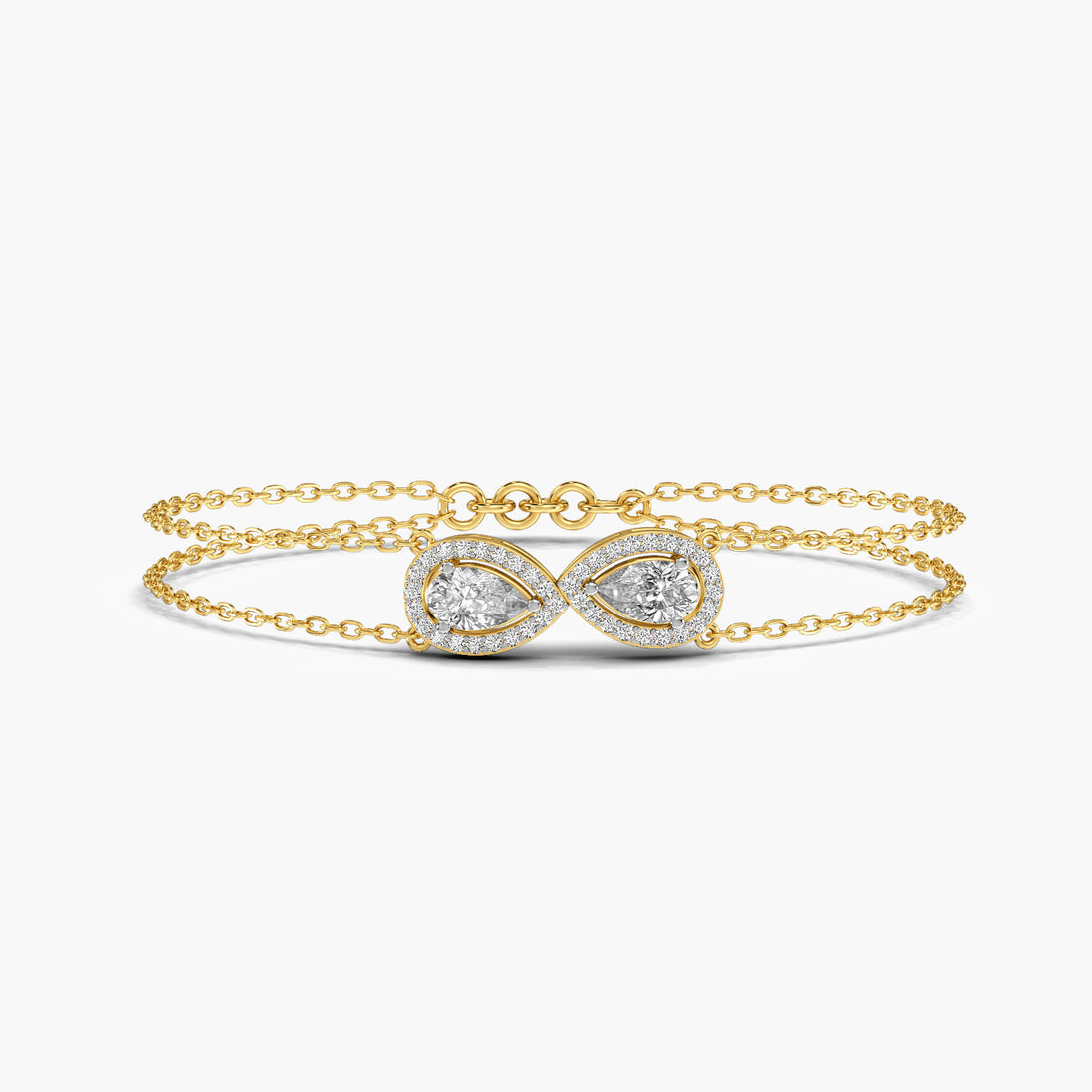 Parallel Shine Bracelet - Top View in Yellow Gold - Diamond Bracelet by Moena
