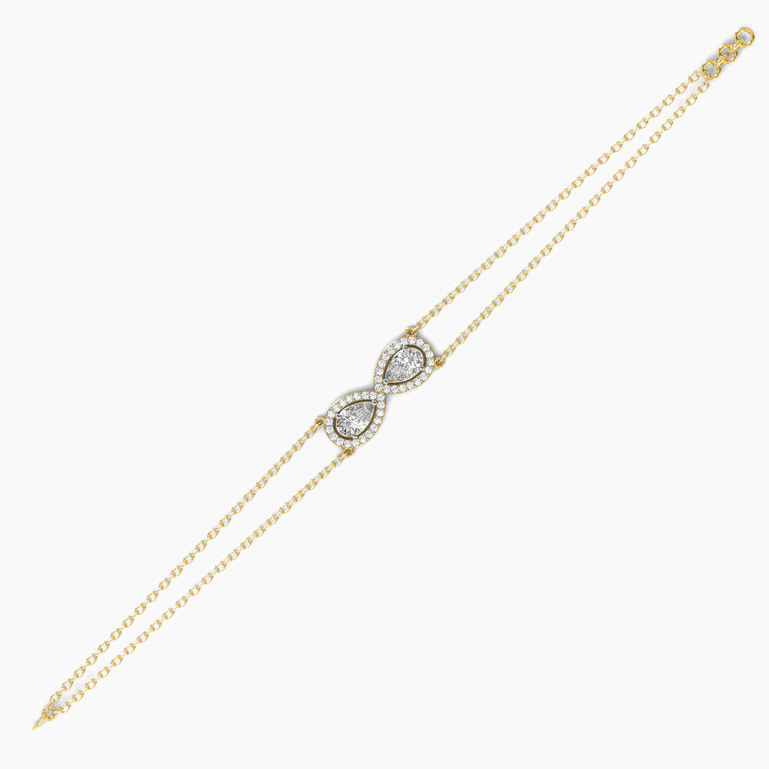 Parallel Shine Bracelet - Standard View in Yellow Gold - Diamond Bracelet by Moena