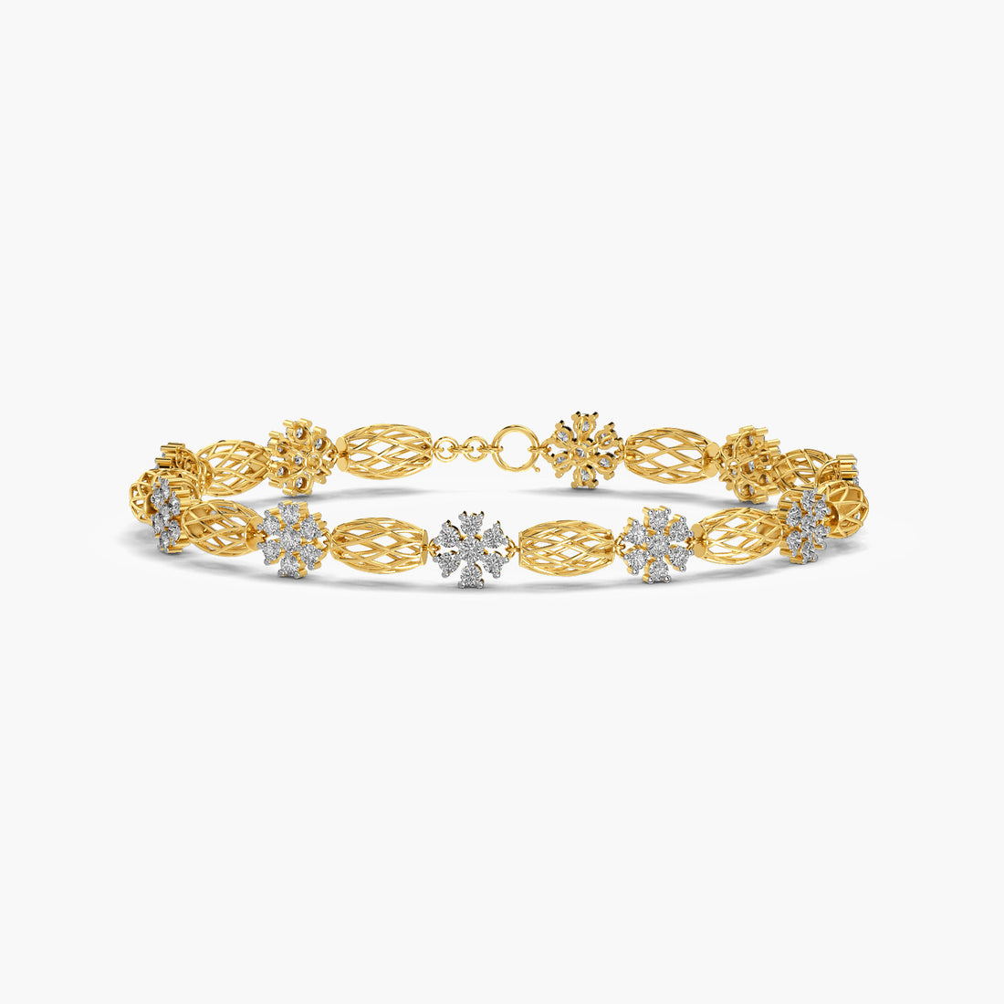Vine Luxe Bracelet - Top View in Yellow Gold - Diamond Bracelet by Moena