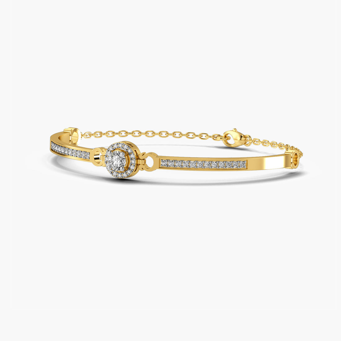 Forever Together Bracelet - 3D View in Yellow Gold - Diamond Bracelet by Moena