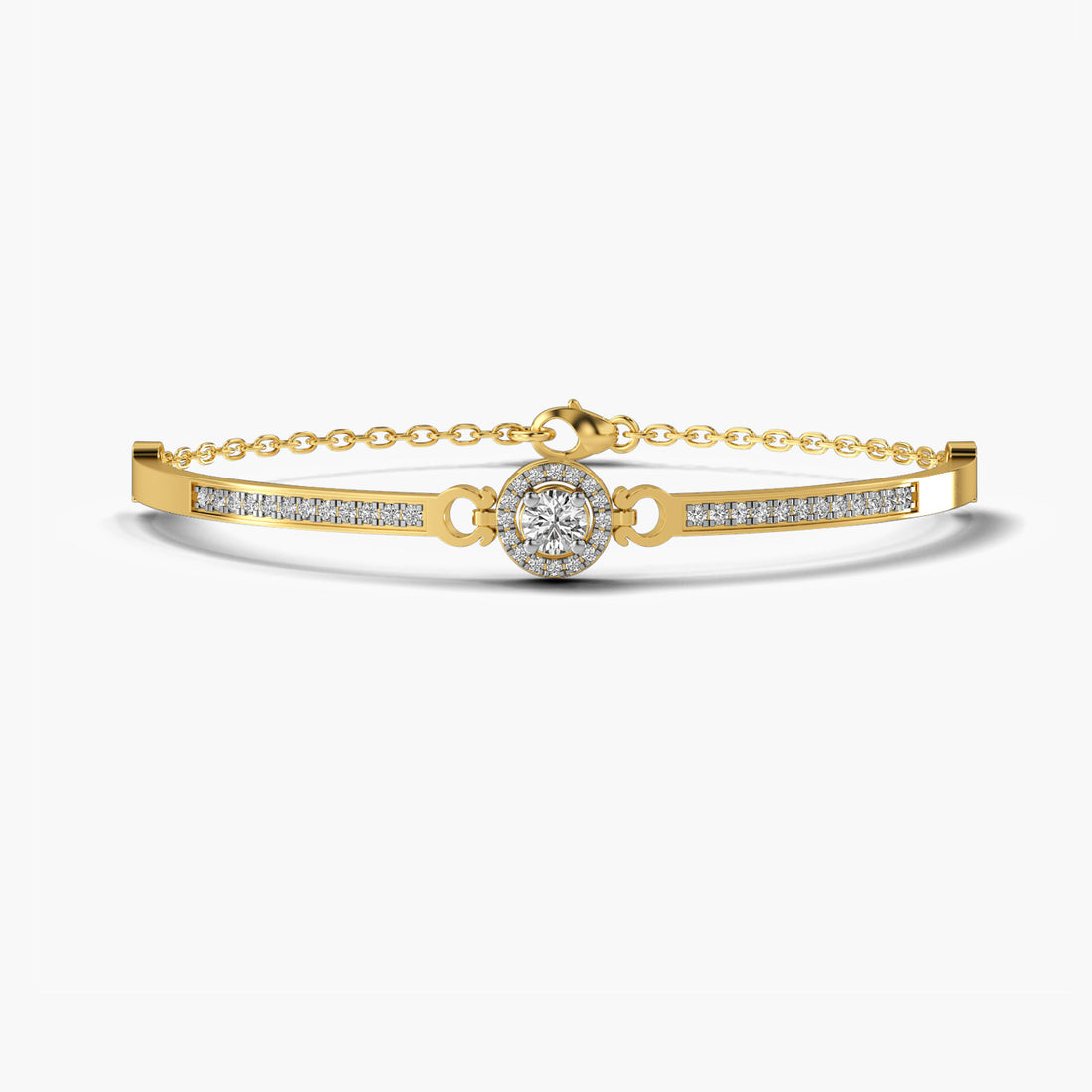 Forever Together Bracelet - Top View in Yellow Gold - Diamond Bracelet by Moena