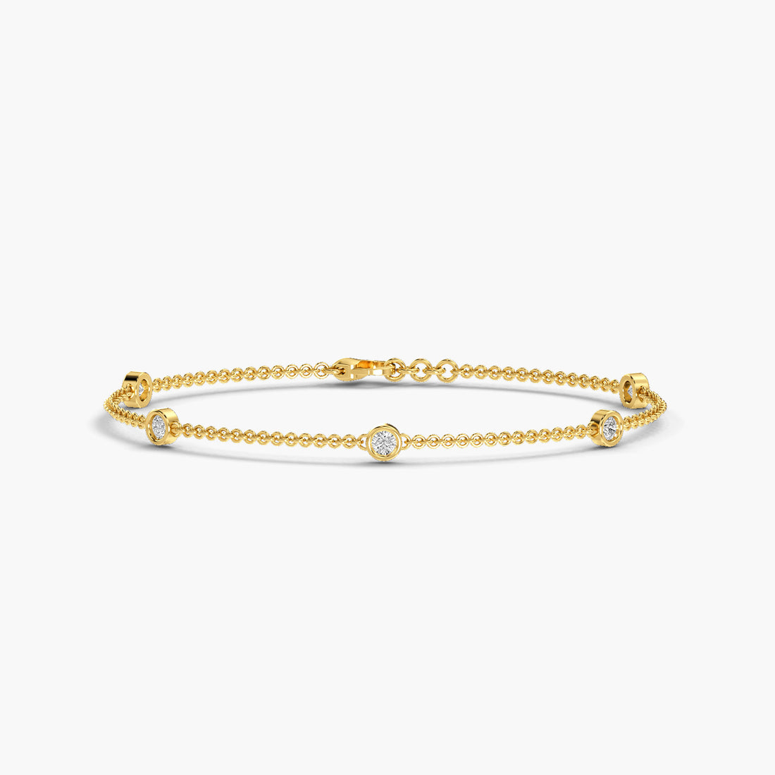 Promise Halo Bracelet - Top View in Yellow Gold - Diamond Bracelet by Moena