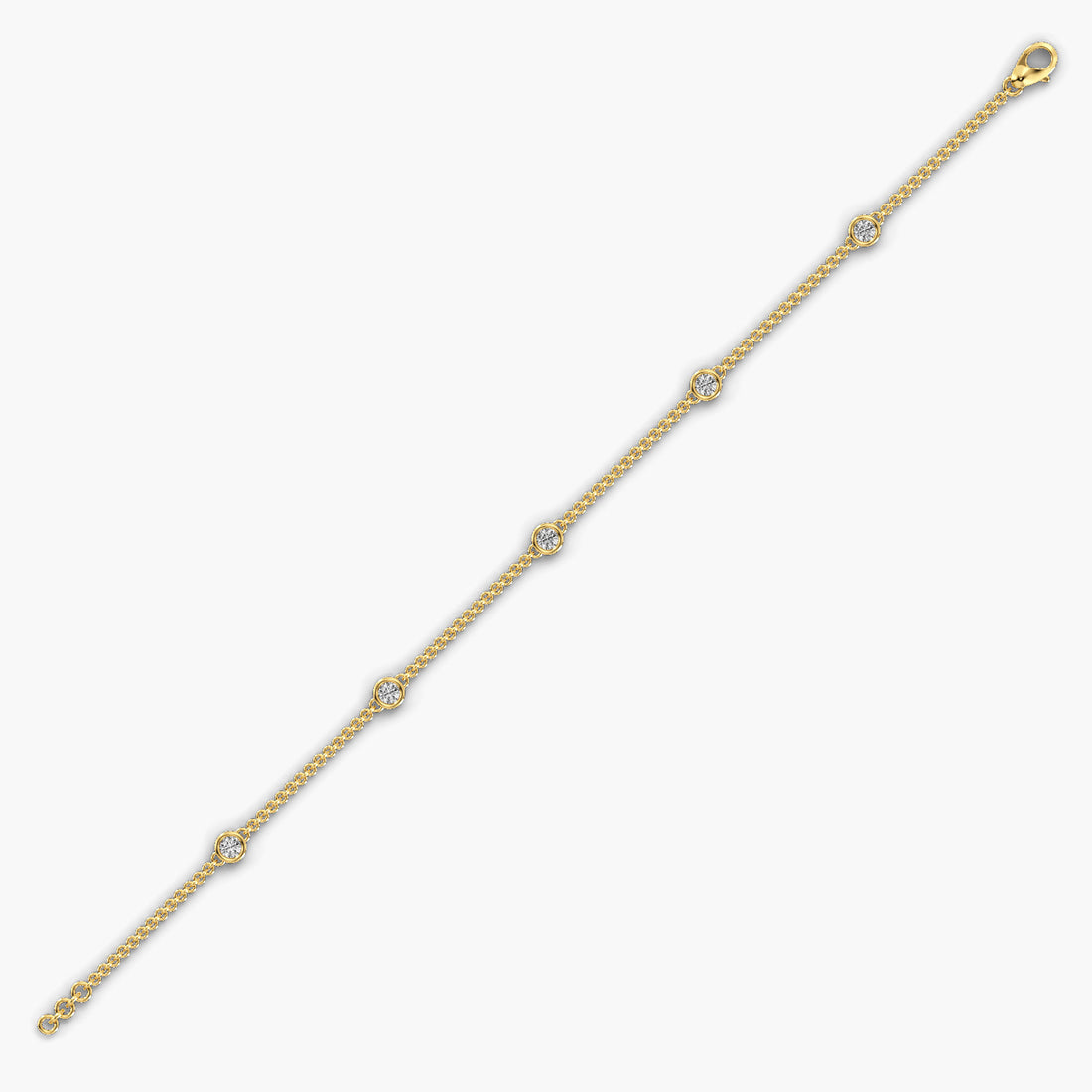 Promise Halo Bracelet - Side View in Yellow Gold - Diamond Bracelet by Moena