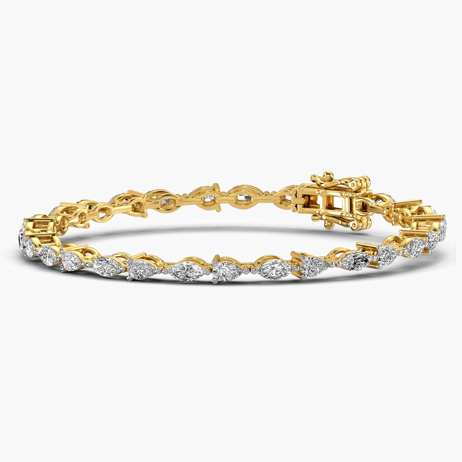 Pear & Marquise 0.10 ct Diamond Tennis Bracelet