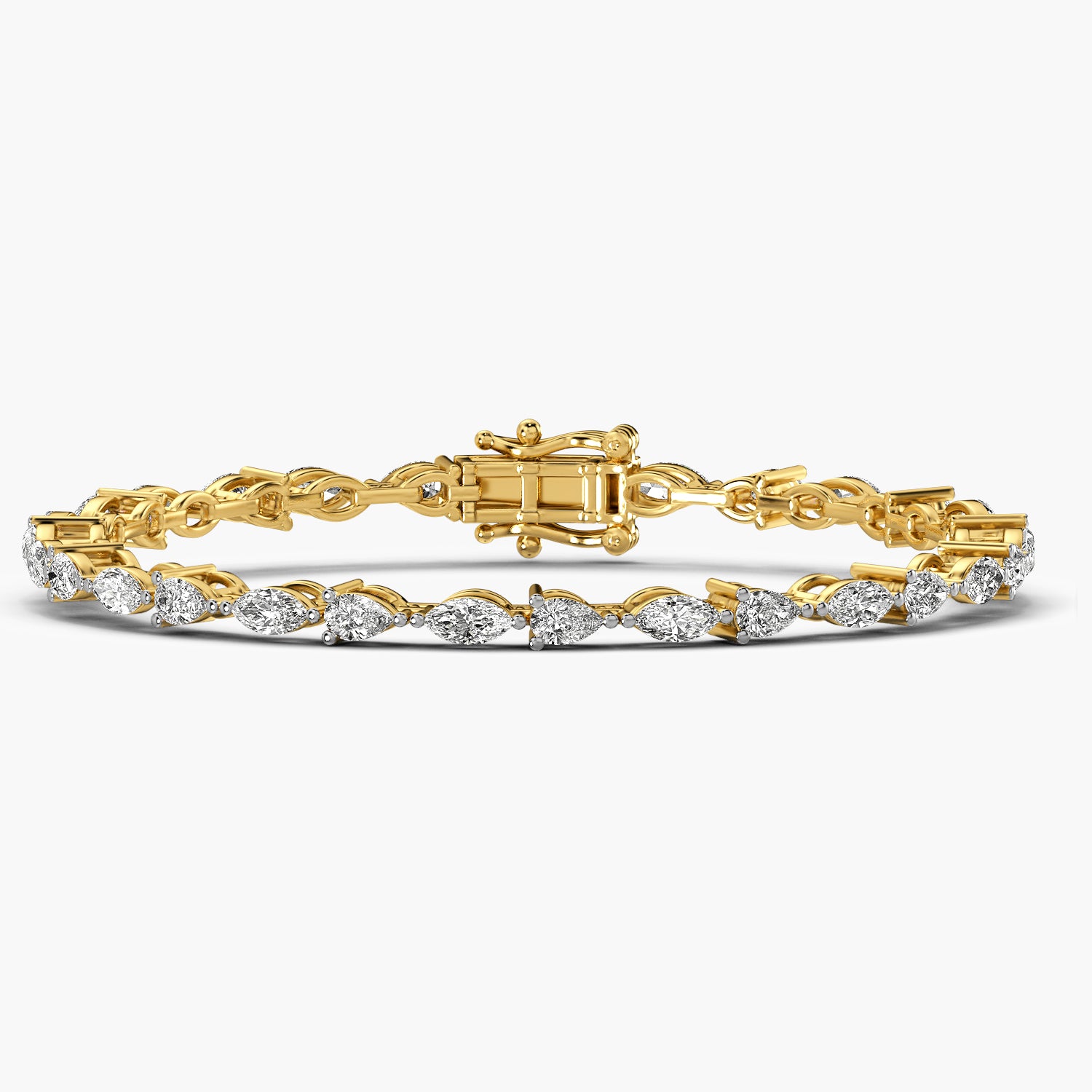 Pear & Marquise 0.10 ct Diamond Tennis Bracelet