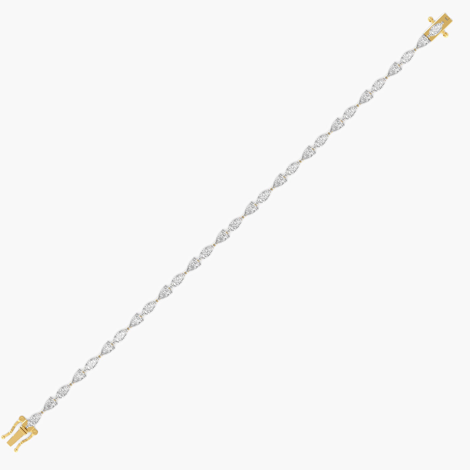 Pear & Marquise 0.10 ct Diamond Tennis Bracelet