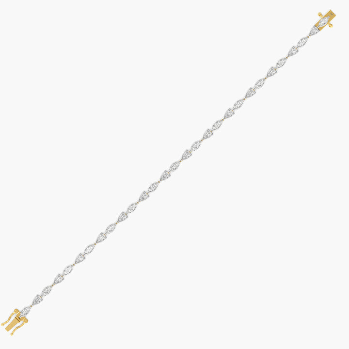 Pear & Marquise 0.10 ct Diamond Tennis Bracelet