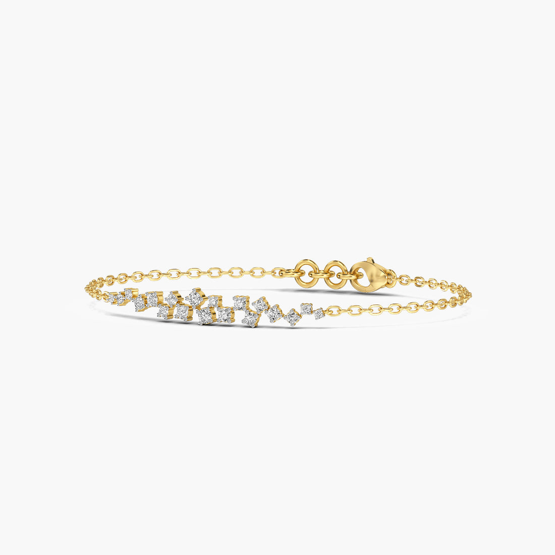 Ethereal Shine Bracelet: - 3D View in Yellow Gold - Diamond Bracelet by Moena