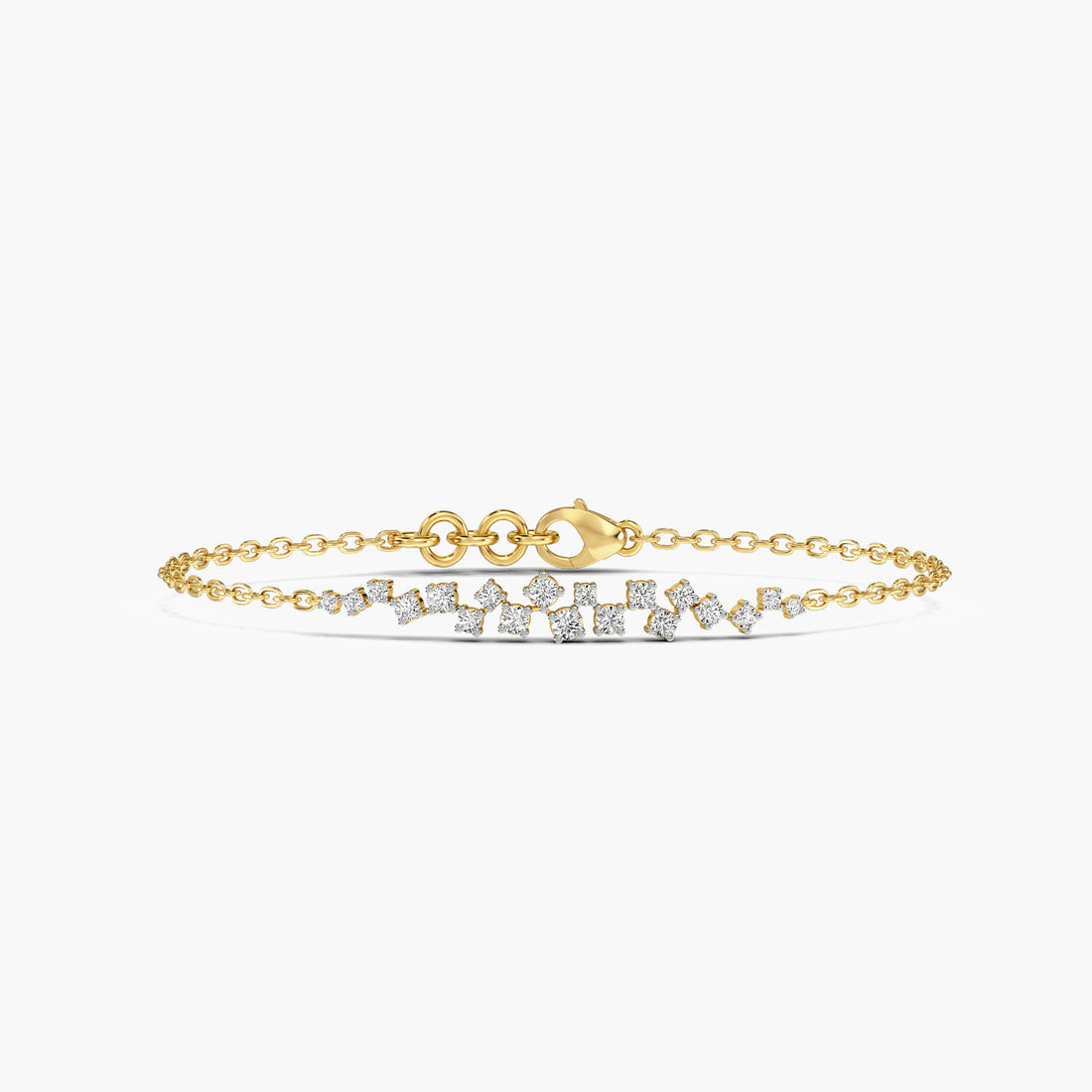Ethereal Shine Bracelet: - Top View in Yellow Gold - Diamond Bracelet by Moena