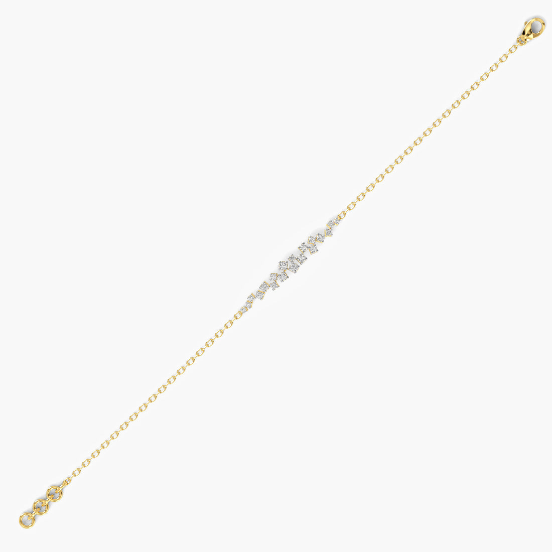 Ethereal Shine Bracelet: - Standard View in Yellow Gold - Diamond Bracelet by Moena