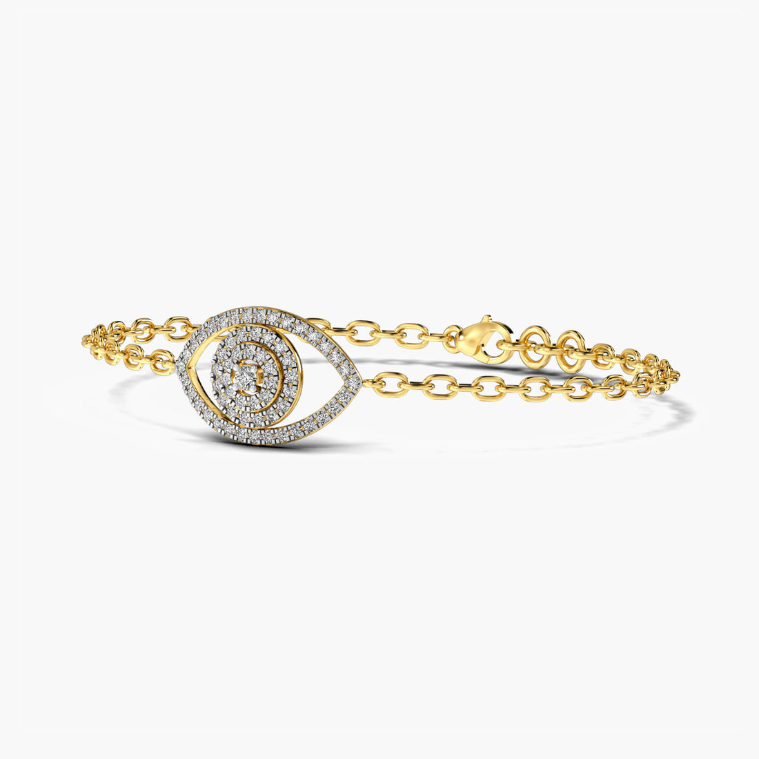 Celestial Eye Bracelet - 3D View in Yellow Gold - Diamond Bracelet by Moena
