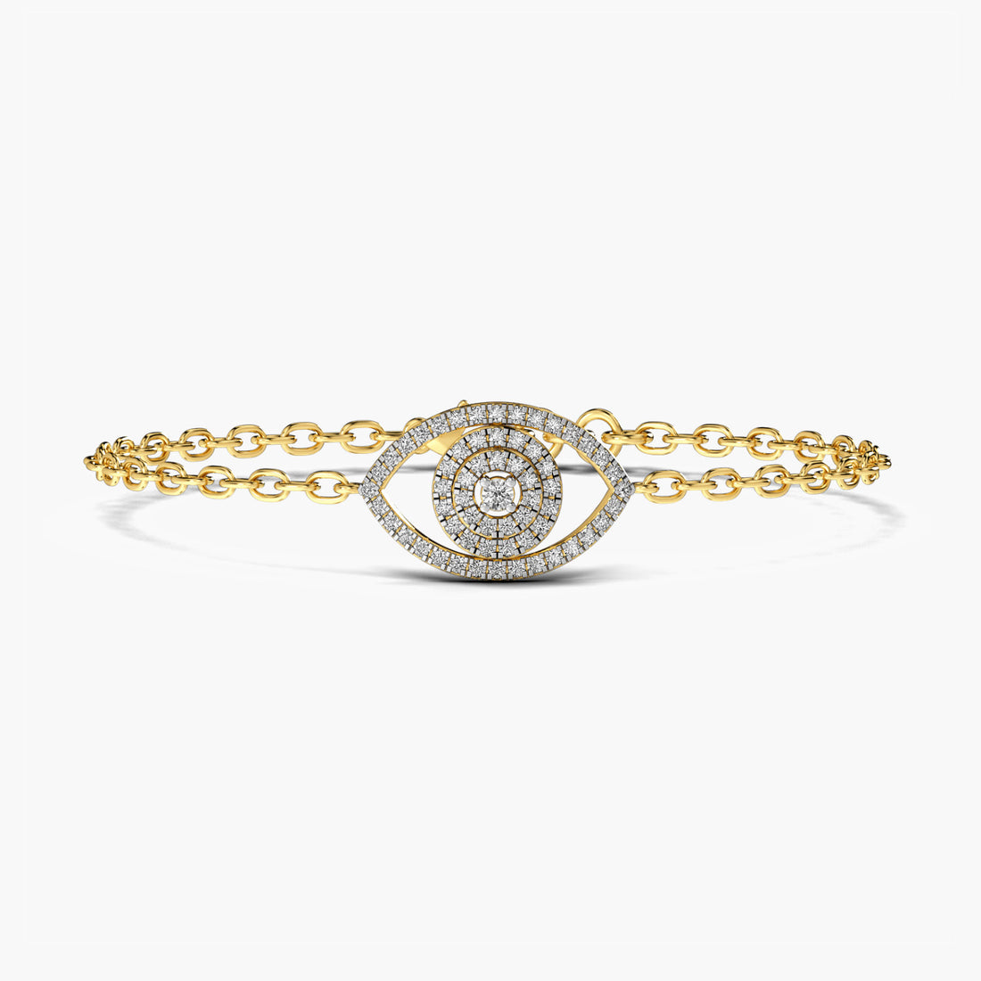 Celestial Eye Bracelet - Top View in Yellow Gold - Diamond Bracelet by Moena