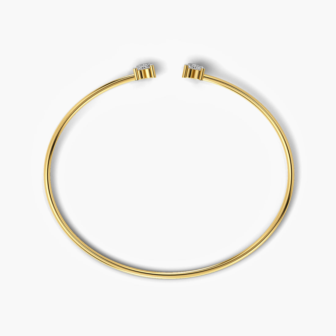 Hearts Entwined Bracelet - Standard View in Yellow Gold - Diamond Bracelet by Moena
