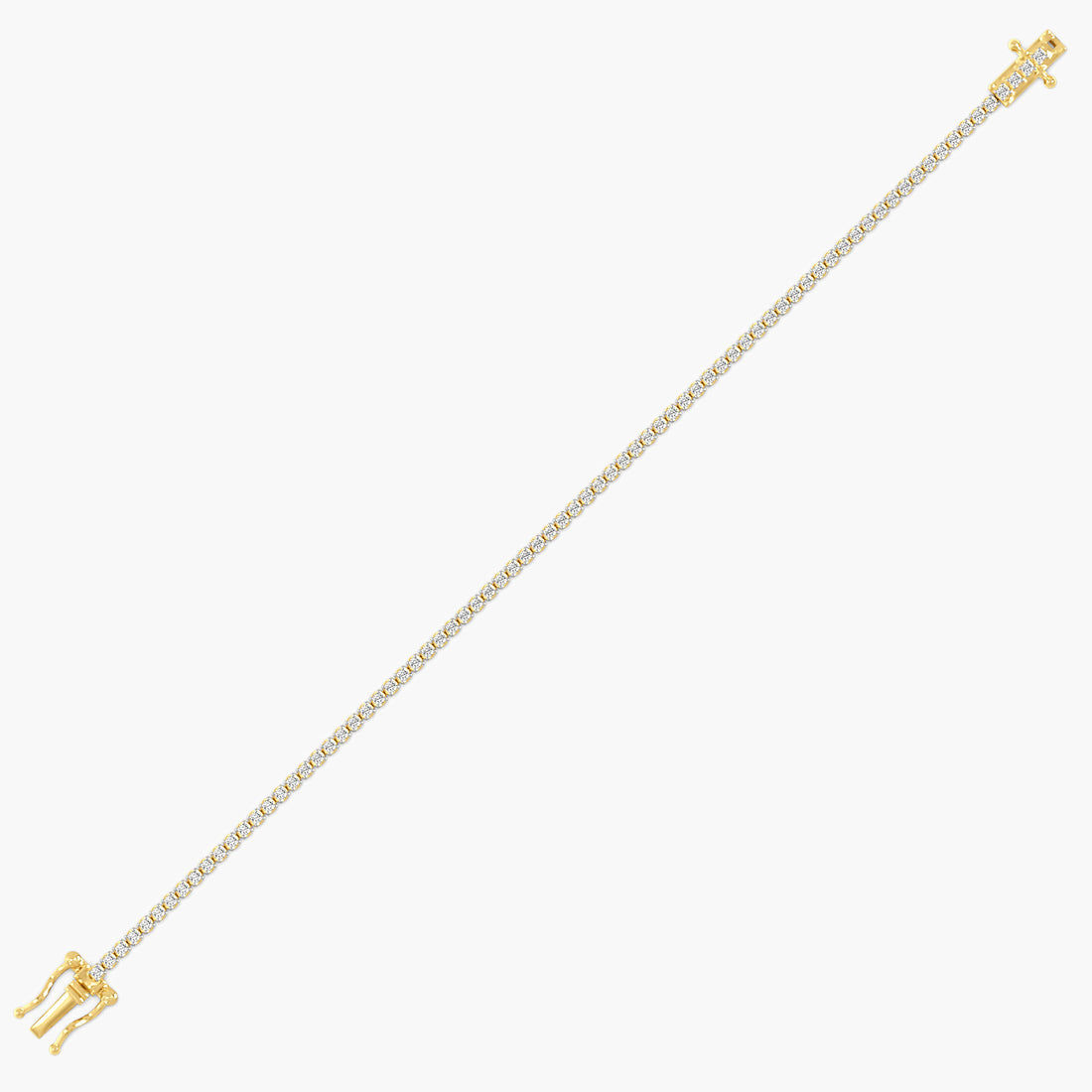 0.006 ct Diamond Tennis Bracelet - Side View in Yellow Gold - Diamond Bracelet by Moena