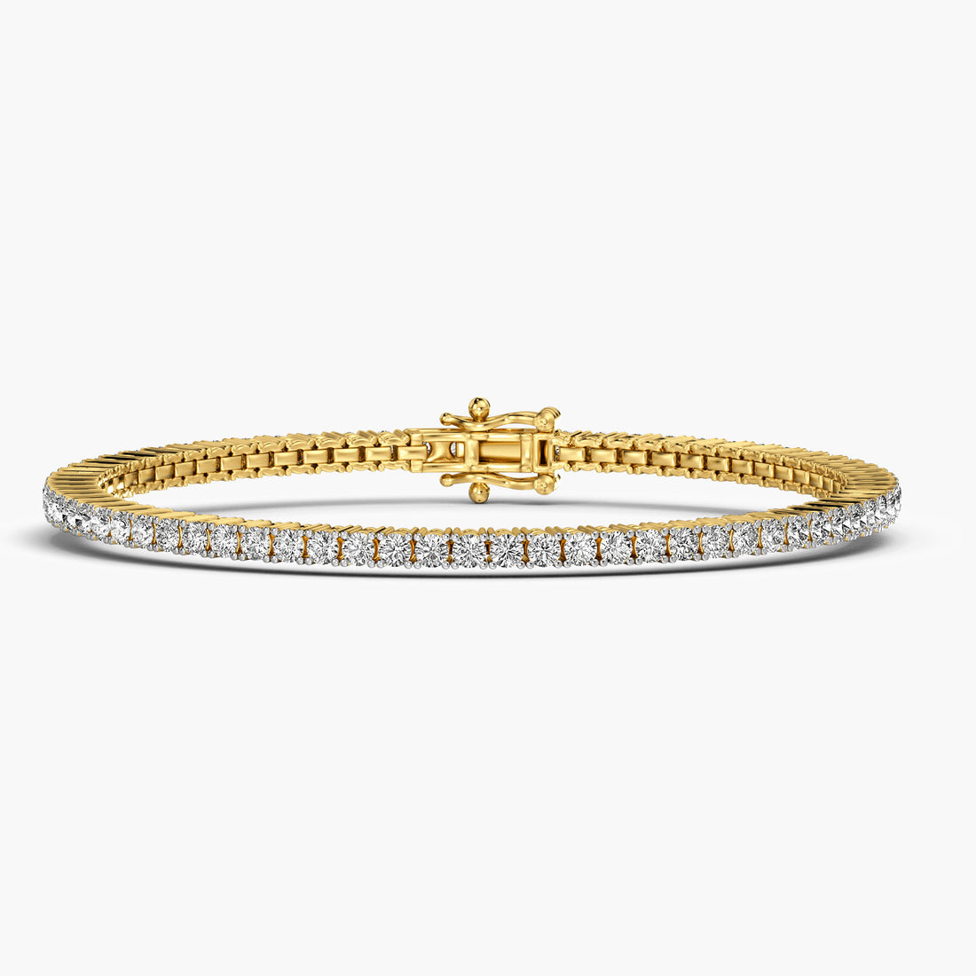 Grace Line 0.03 ct Diamond Tennis Bracelet - Front View in Yellow Gold - Diamond Bracelet by Moena