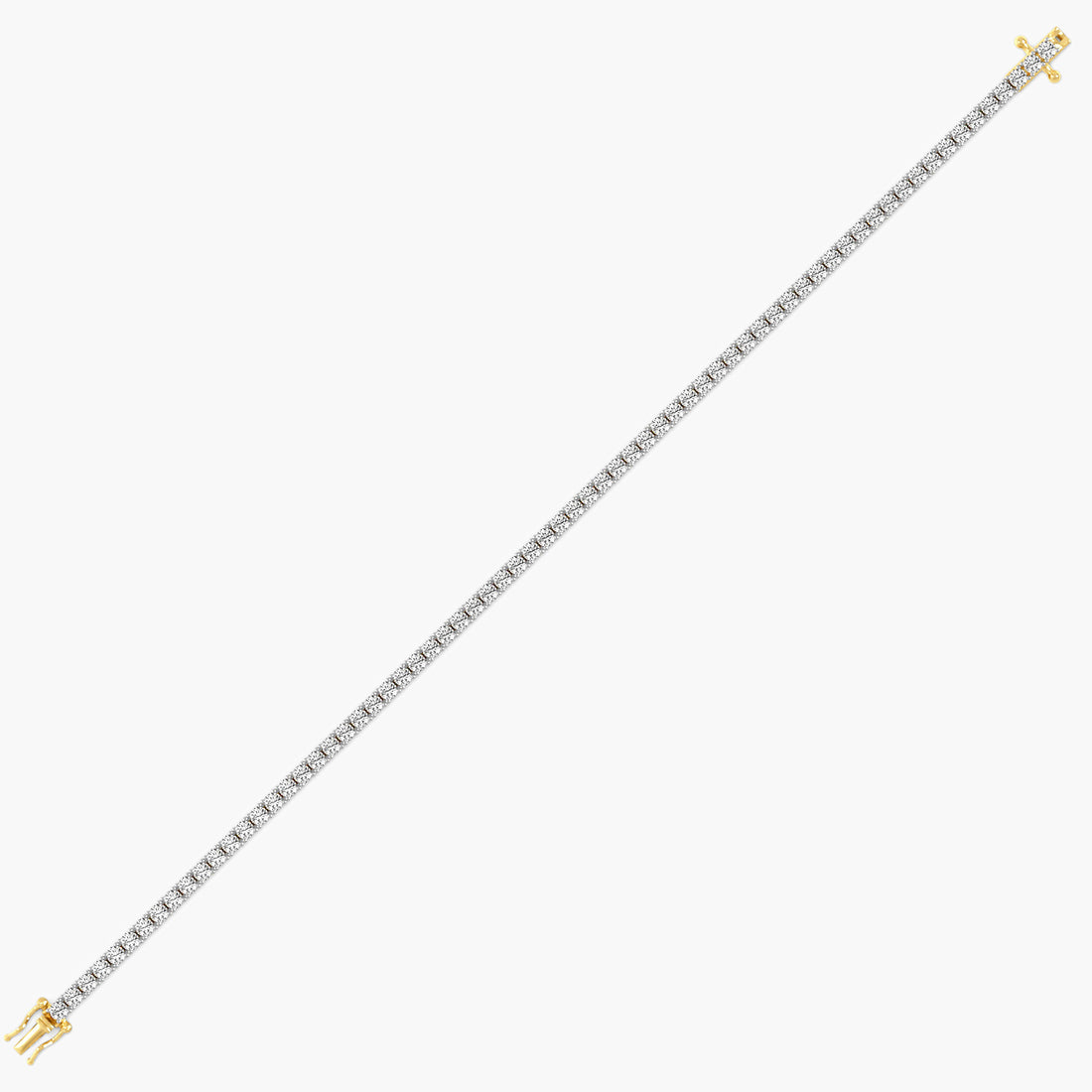 Grace Line 0.03 ct Diamond Tennis Bracelet - Side View in Yellow Gold - Diamond Bracelet by Moena