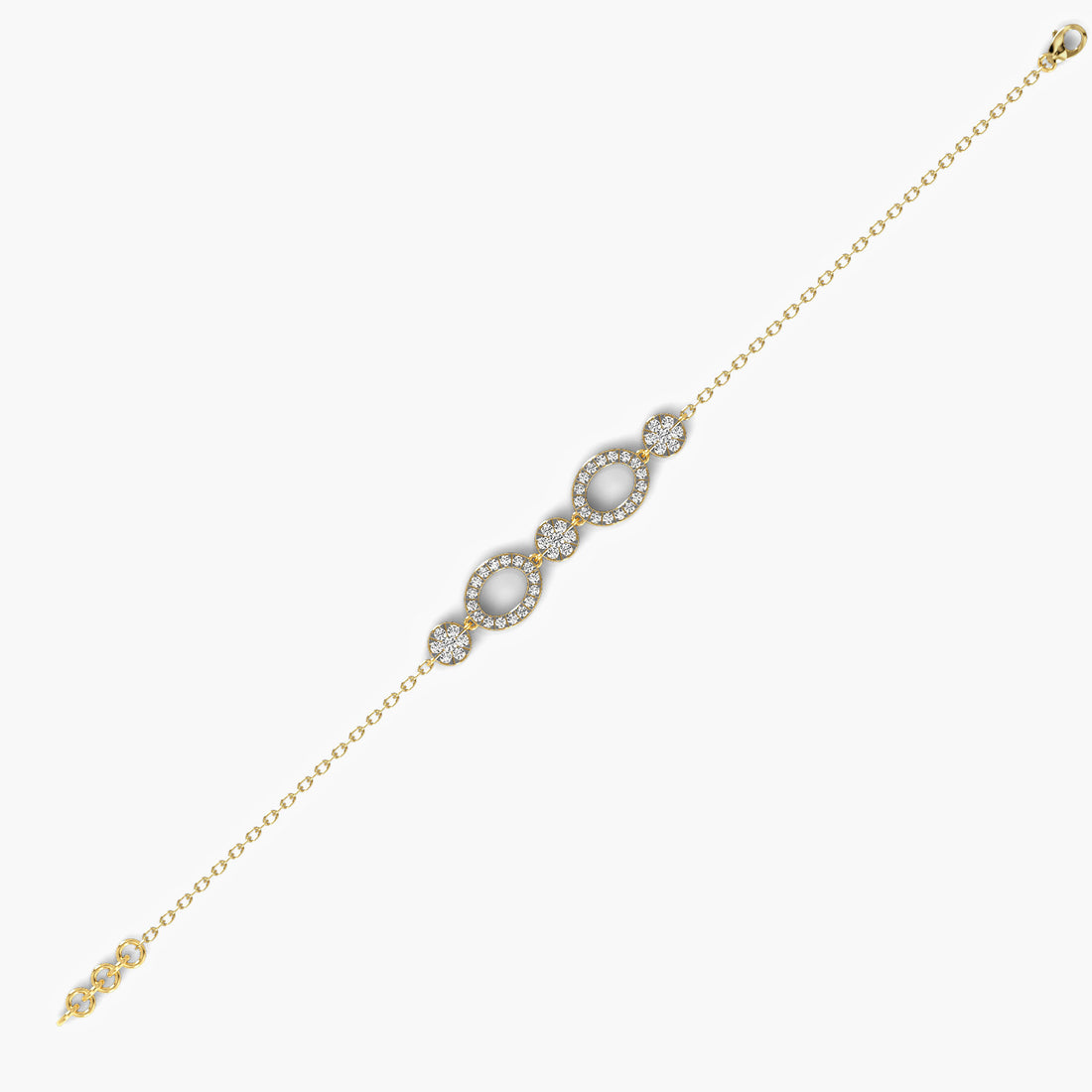 Opulent Halo Bracelet - Standard View in Yellow Gold - Diamond Bracelet by Moena