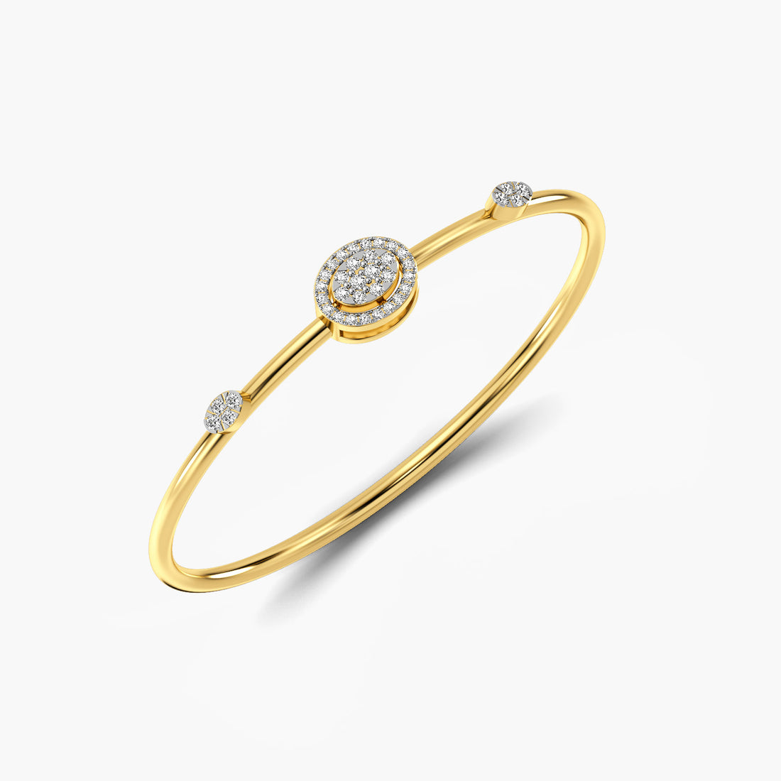 Celeste Charm Bracelet - 3D View in Yellow Gold - Diamond Bracelet by Moena