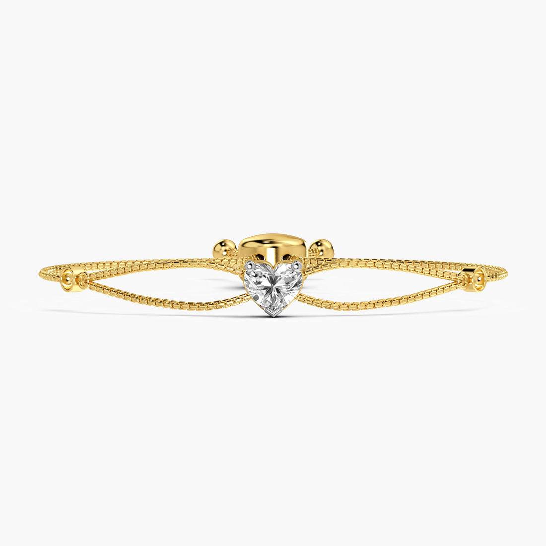 Heartline Spark Bracelet - Top View in Yellow Gold - Diamond Bracelet by Moena