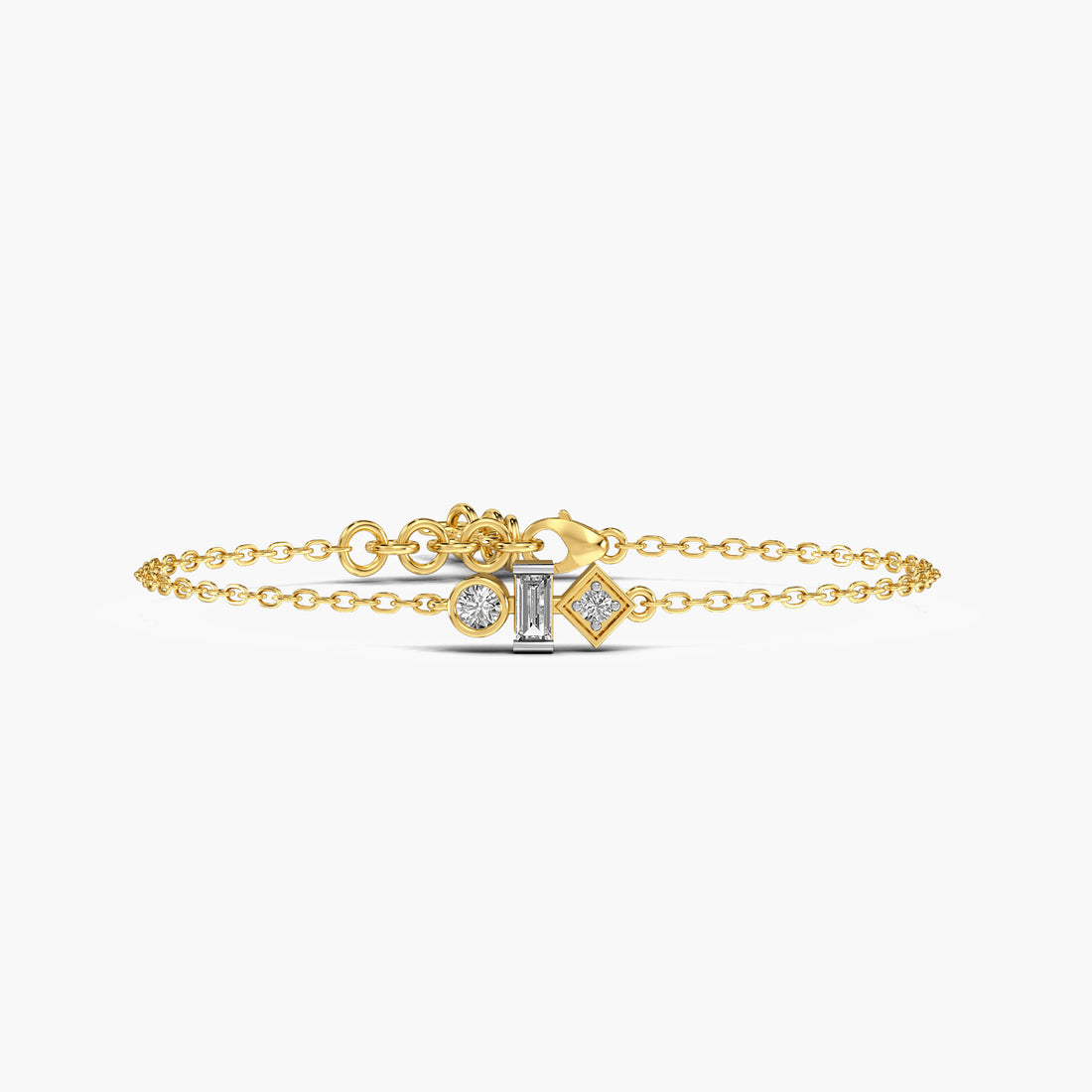 Eternal Trio Bracelet - Top View in Yellow Gold - Diamond Bracelet by Moena