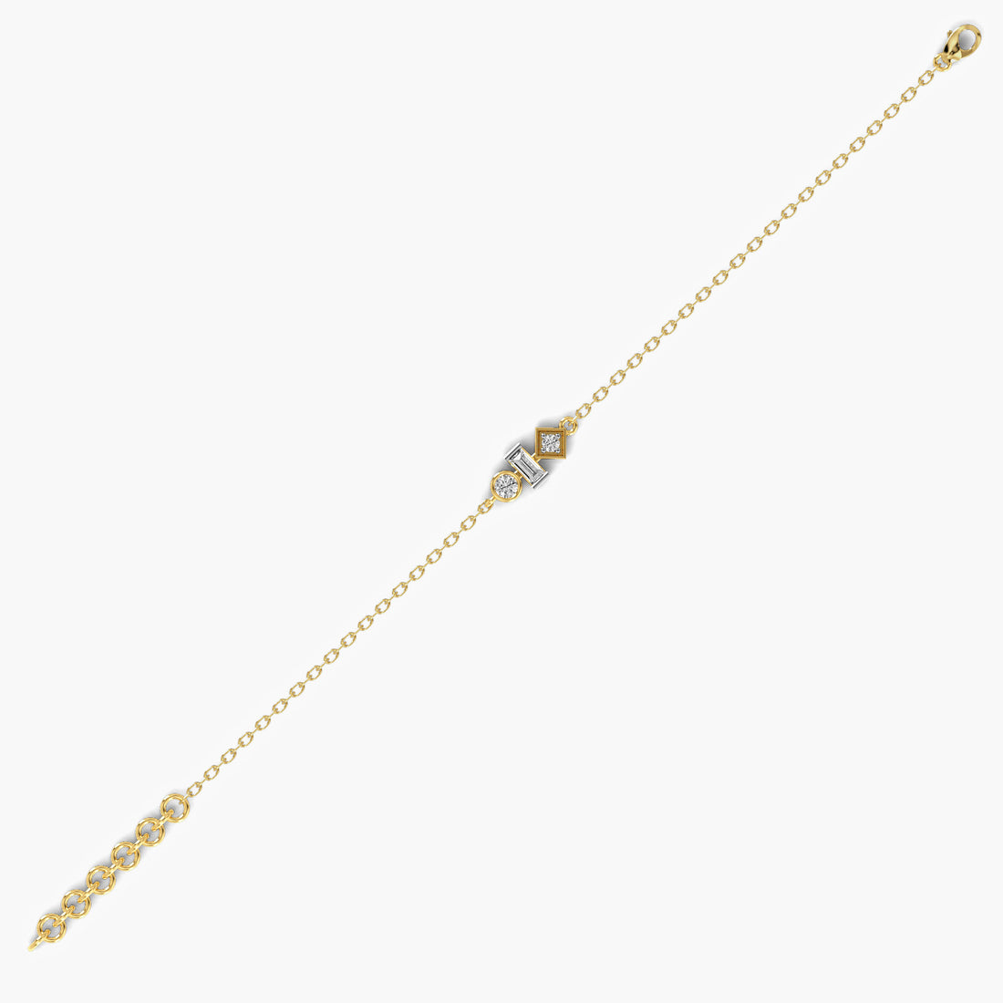 Eternal Trio Bracelet - Standard View in Yellow Gold - Diamond Bracelet by Moena