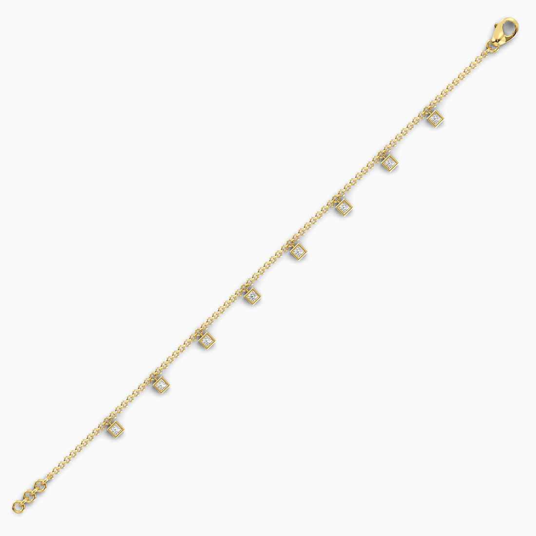 Aarohi Bracelet - Side View in Yellow Gold - Diamond Bracelet by Moena