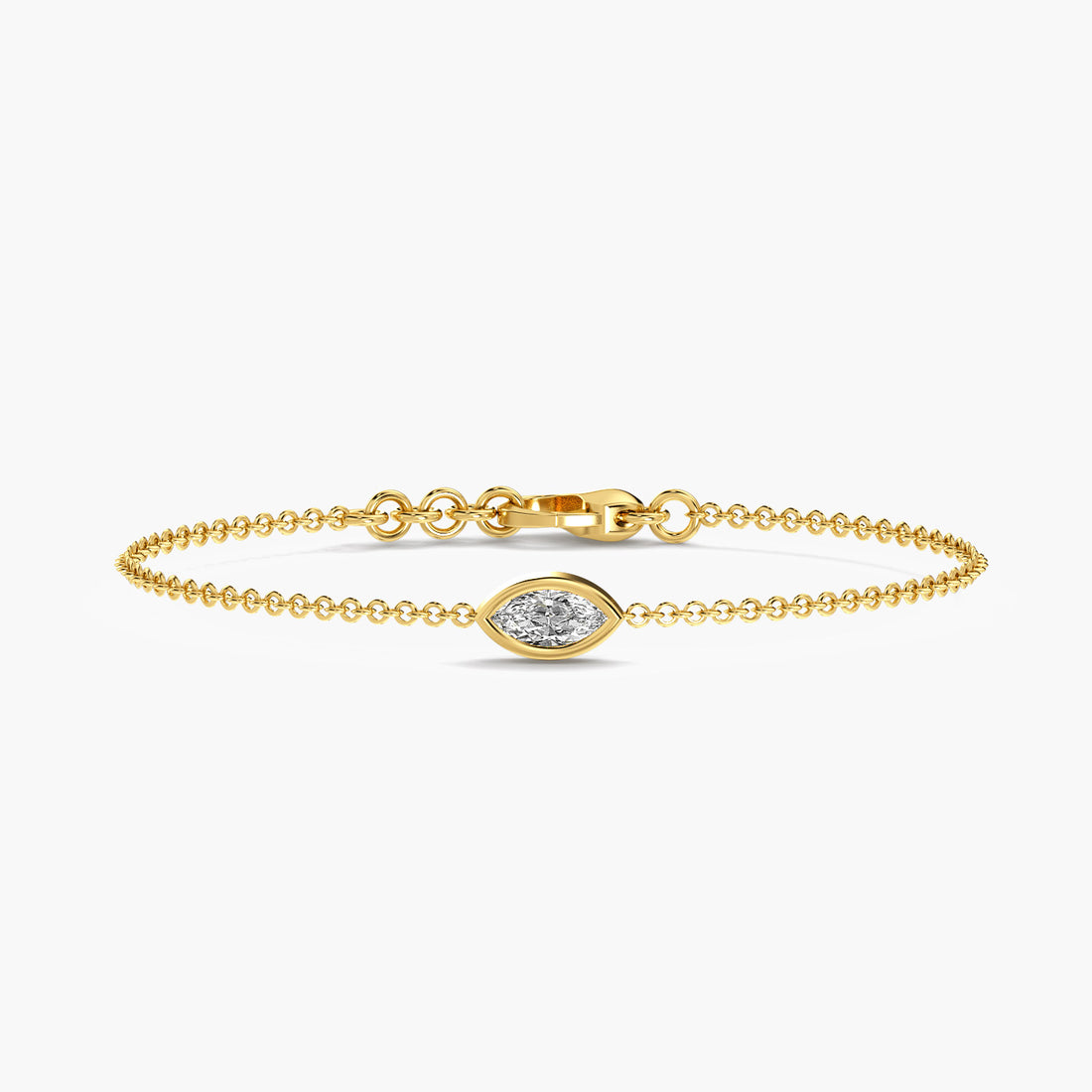 One Spark Bracelet - Top View in Yellow Gold - Diamond Bracelet by Moena
