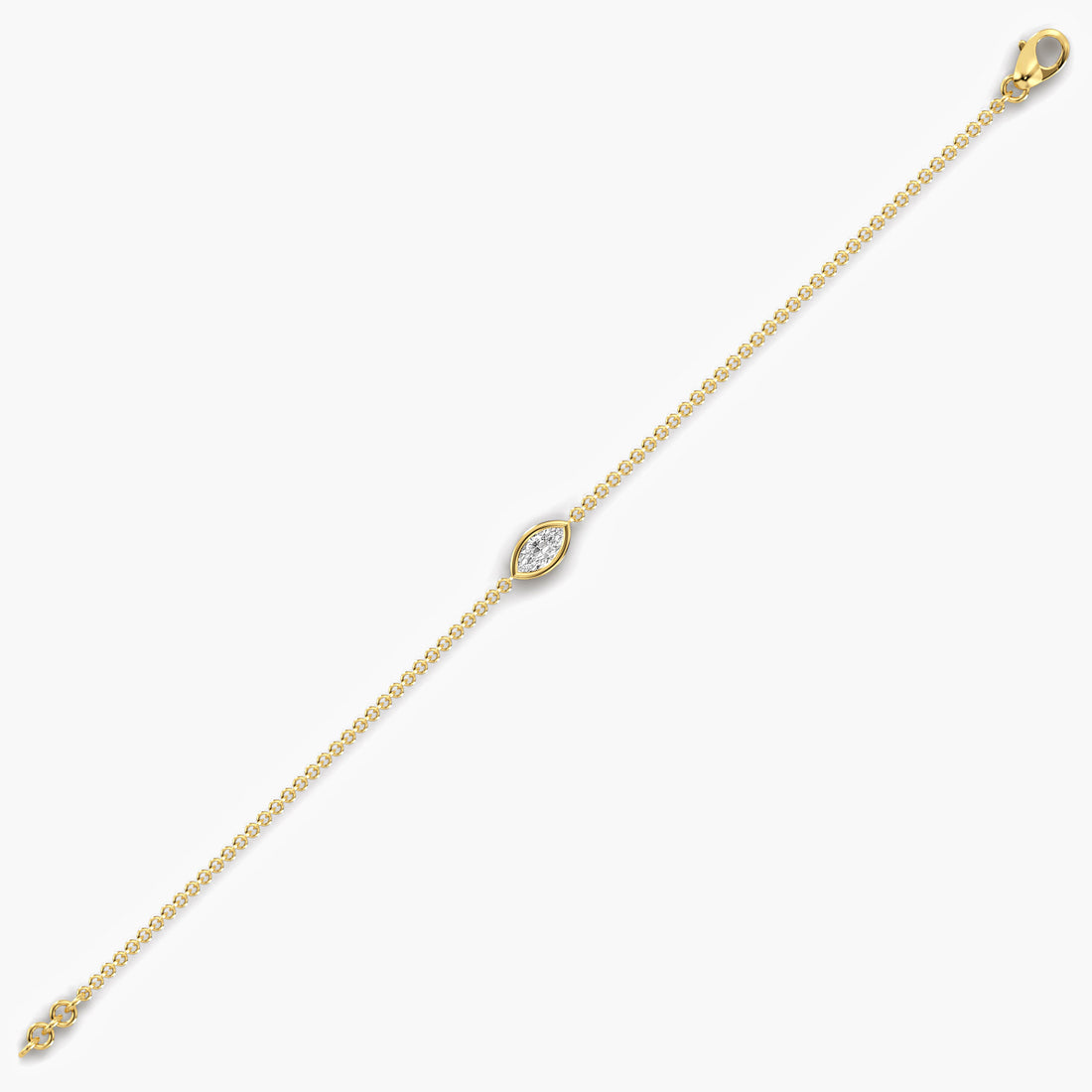 One Spark Bracelet - Side View in Yellow Gold - Diamond Bracelet by Moena
