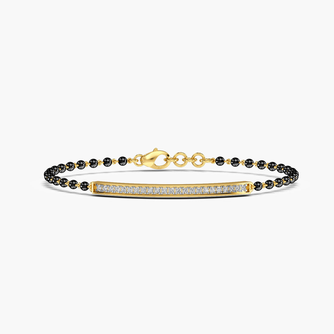Nitya Mangalsutra Bracelet - Top View in Yellow Gold - Diamond Bracelet by Moena