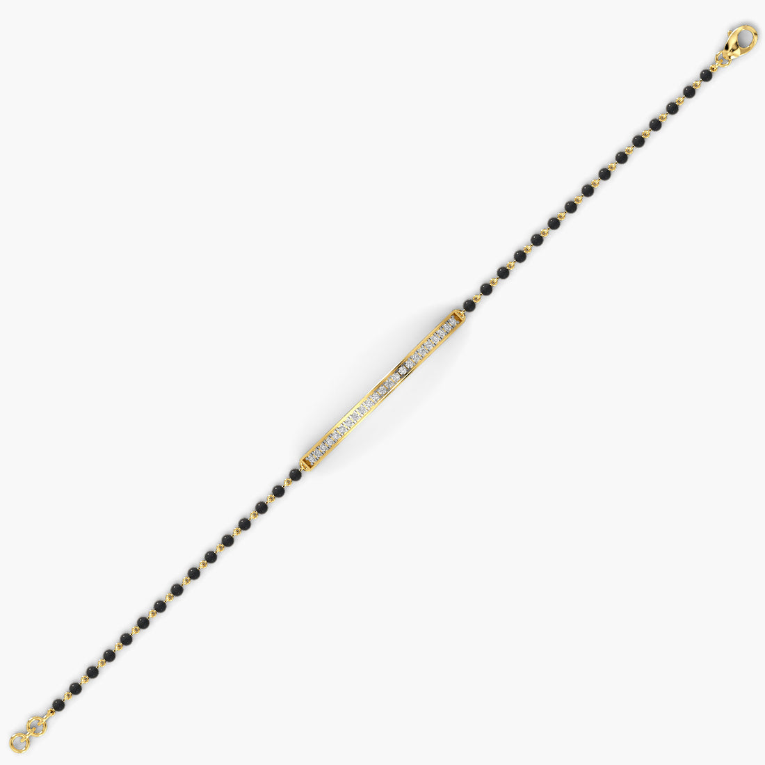 Nitya Mangalsutra Bracelet - Standard View in Yellow Gold - Diamond Bracelet by Moena