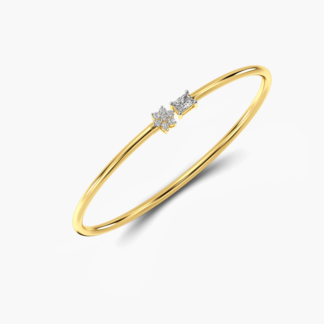 Snow Queen Bracelet - 3D View in Yellow Gold - Diamond Bracelet by Moena