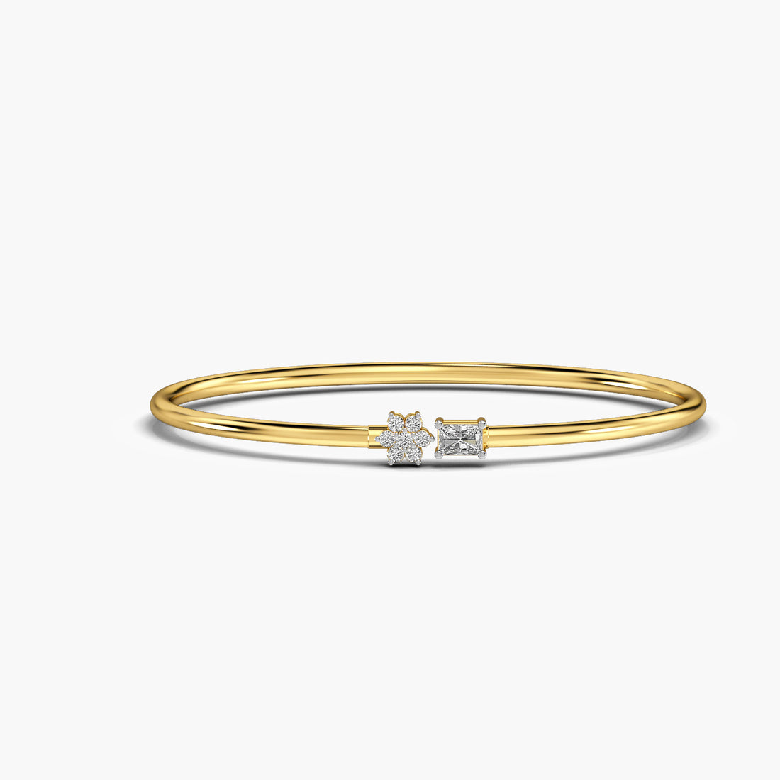 Snow Queen Bracelet - Top View in Yellow Gold - Diamond Bracelet by Moena