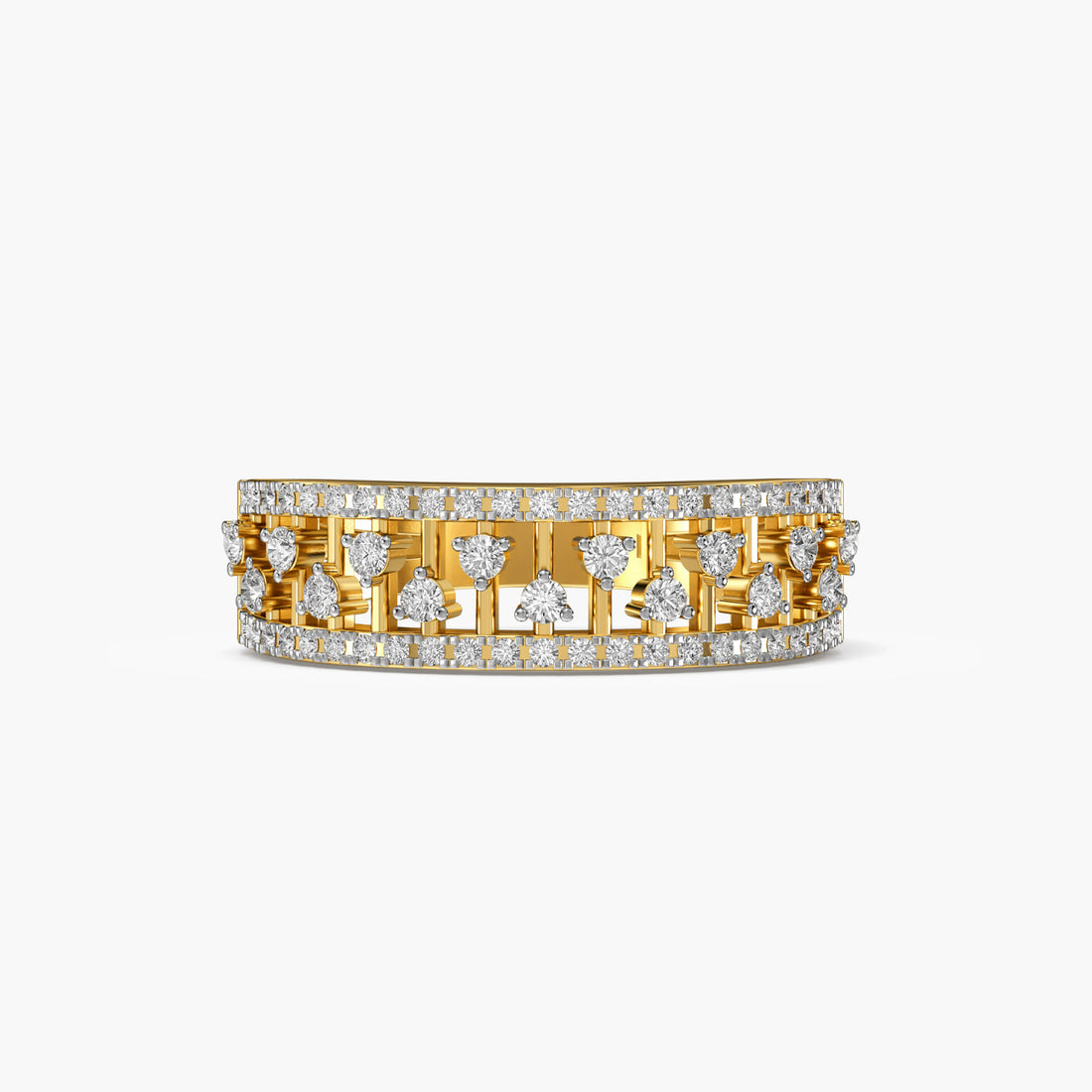 Starlit Harmony Band - Top View in Yellow Gold - Diamond Ring by Moena