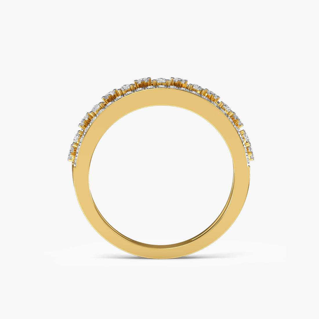 Starlit Harmony Band - Front View in Yellow Gold - Diamond Ring by Moena