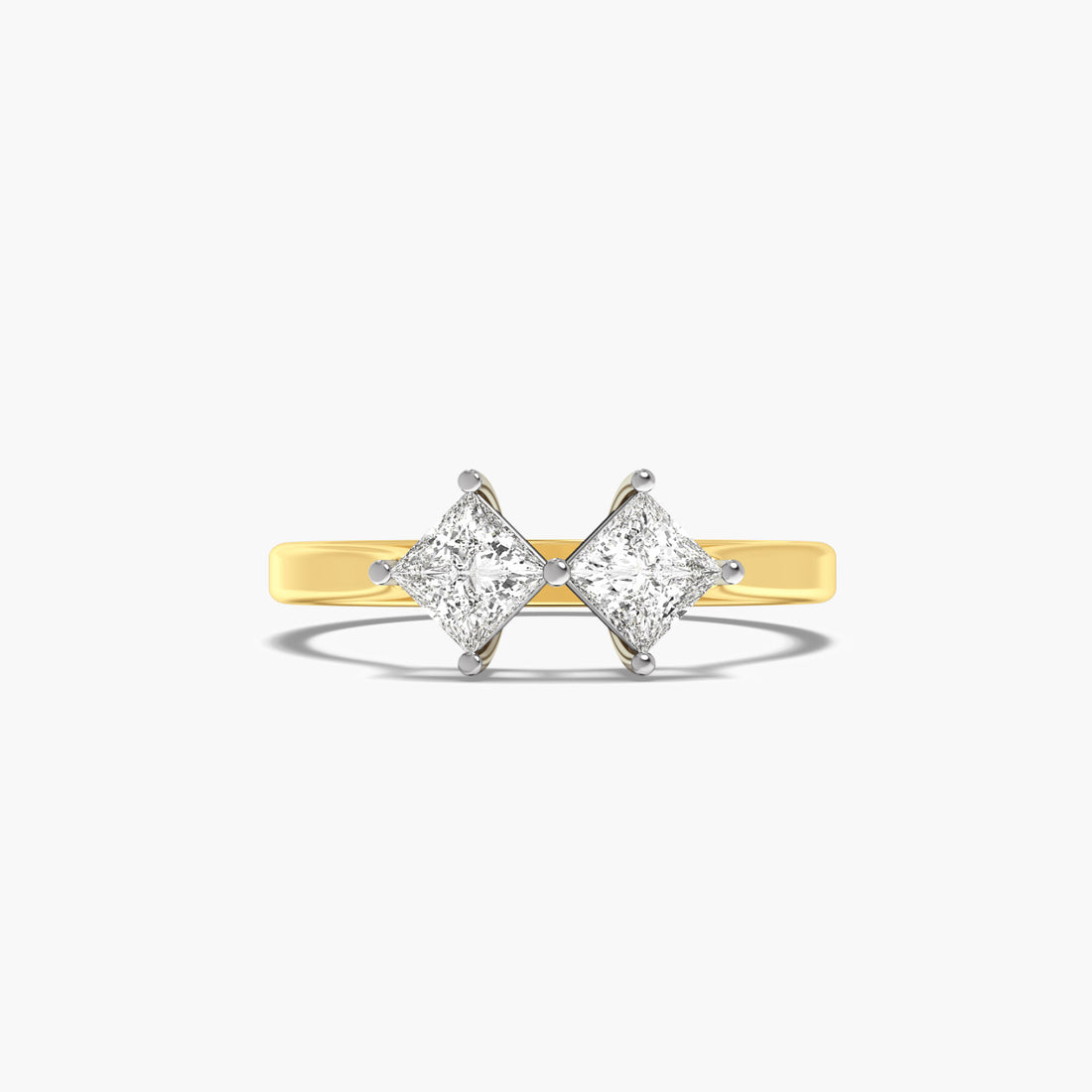 Cushion Harmony - Top View in Yellow Gold - Cushion Diamond Ring by Moena