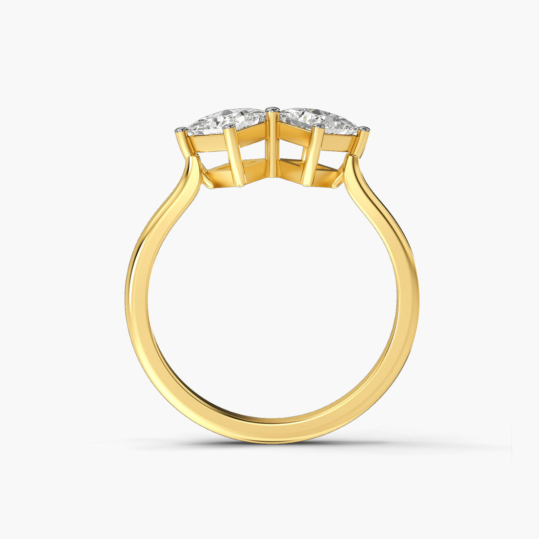 Cushion Harmony - Front View in Yellow Gold - Cushion Diamond Ring by Moena