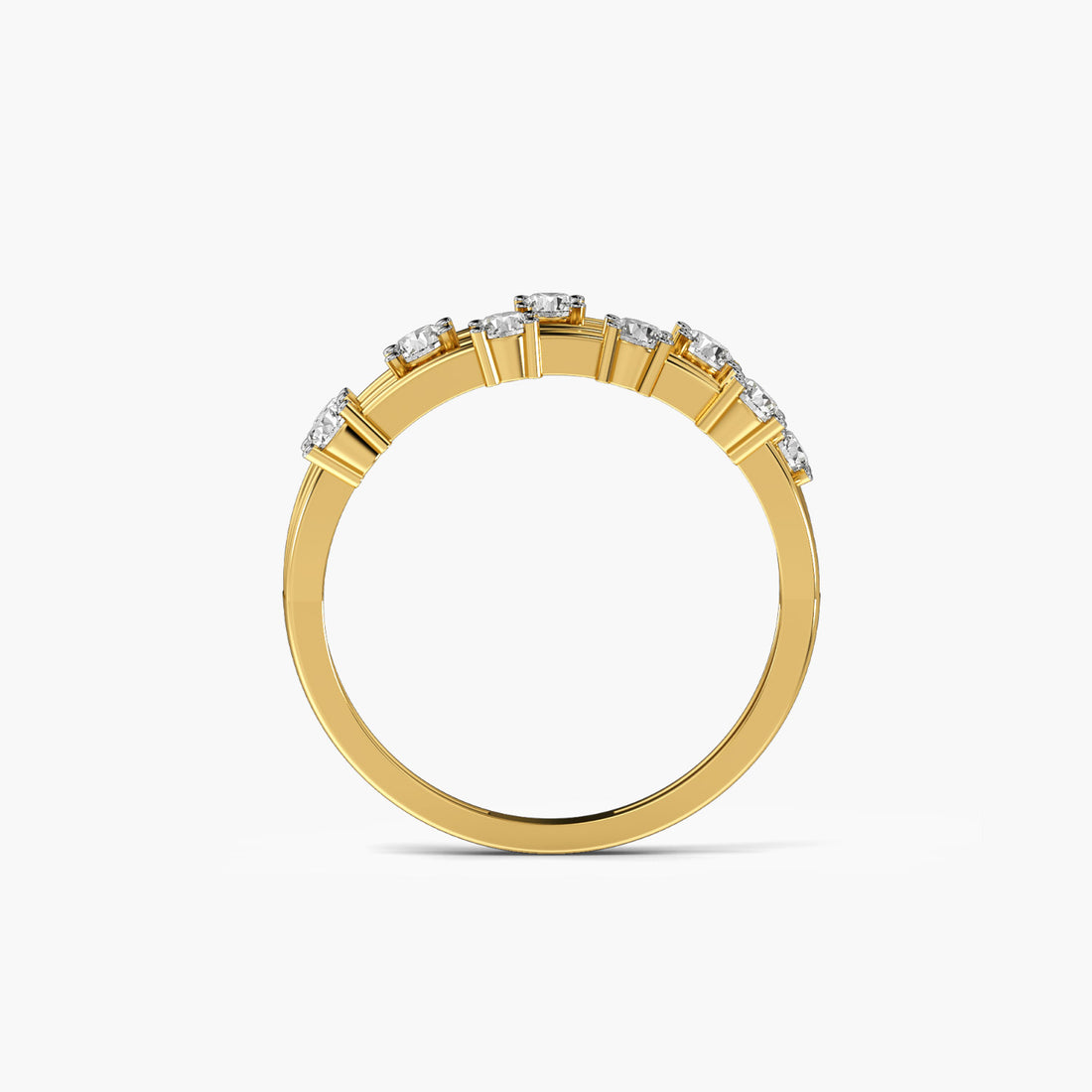Skyline Baguette Ring - Front View in Yellow Gold - Baguette Diamond Ring by Moena