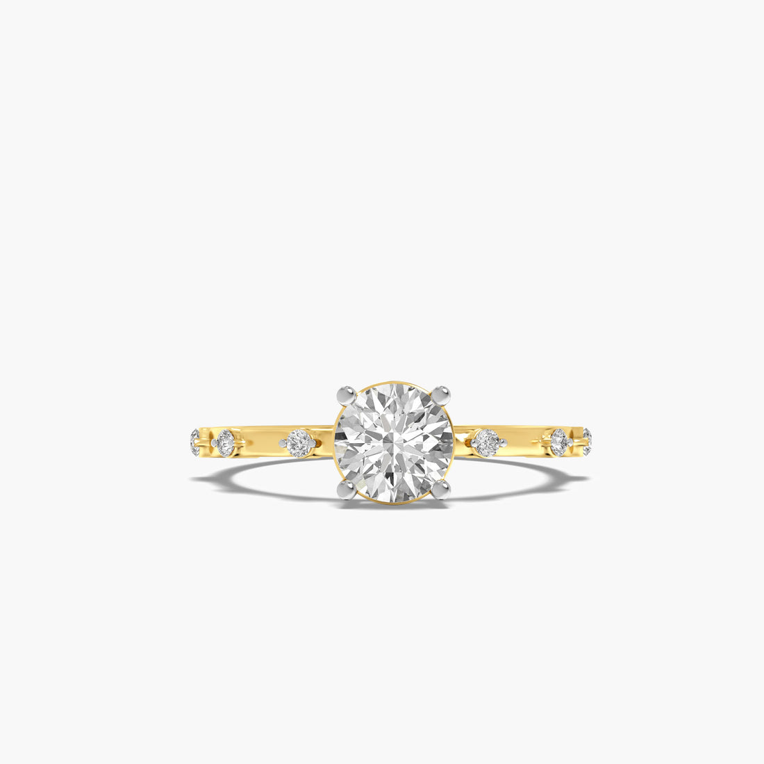 Solitaire Grace Ring - Top View in Yellow Gold - Diamond Ring by Moena
