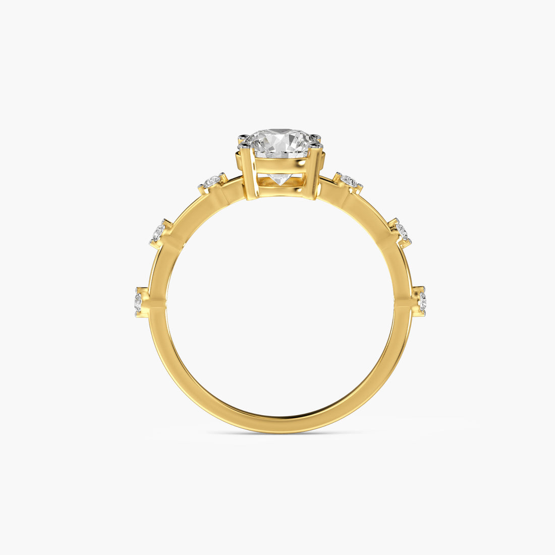 Solitaire Grace Ring - Front View in Yellow Gold - Diamond Ring by Moena