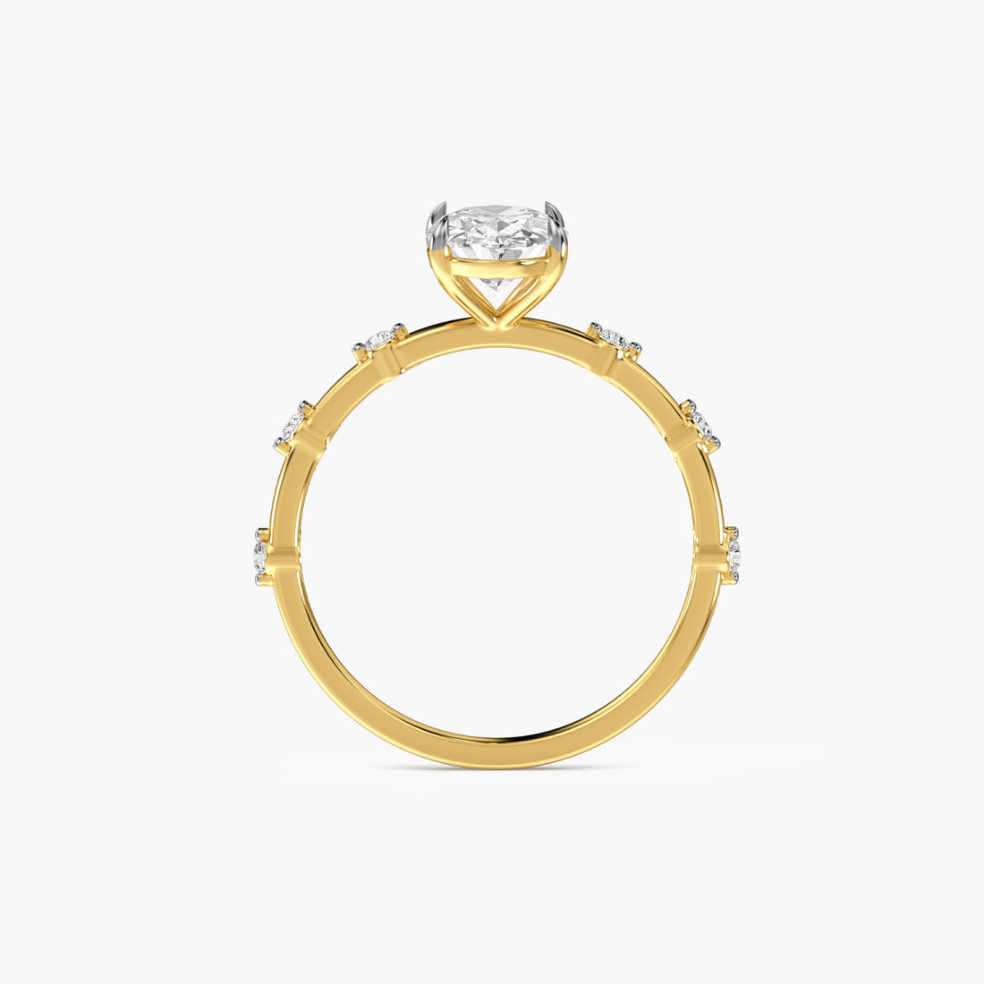 Elysian Grace Ring - Front View in Yellow Gold - Diamond Ring by Moena