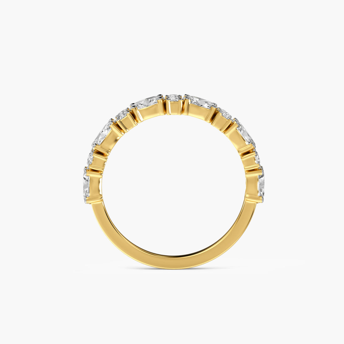 Sparkle Crown Band - Front View in Yellow Gold - Diamond Ring by Moena