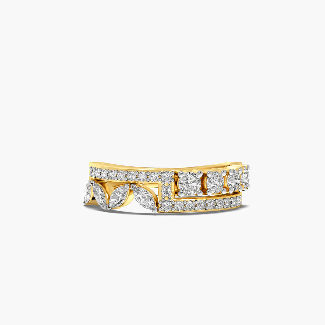 Garden Shine Ring - Top View in Yellow Gold - Diamond Ring by Moena