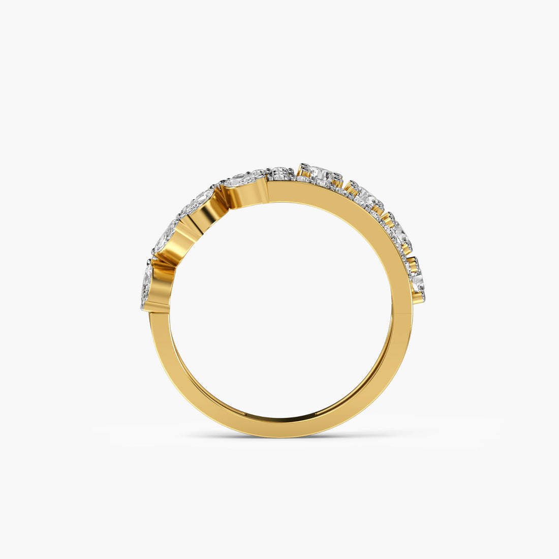 Garden Shine Ring - Front View in Yellow Gold - Diamond Ring by Moena