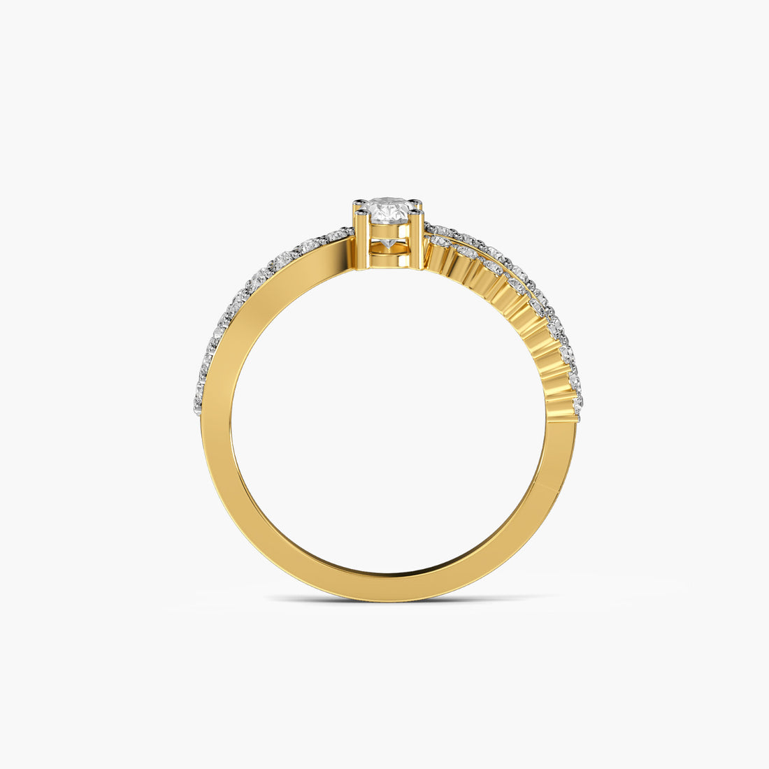Infinity Sparkle Ring - Front View in Yellow Gold - Diamond Ring by Moena